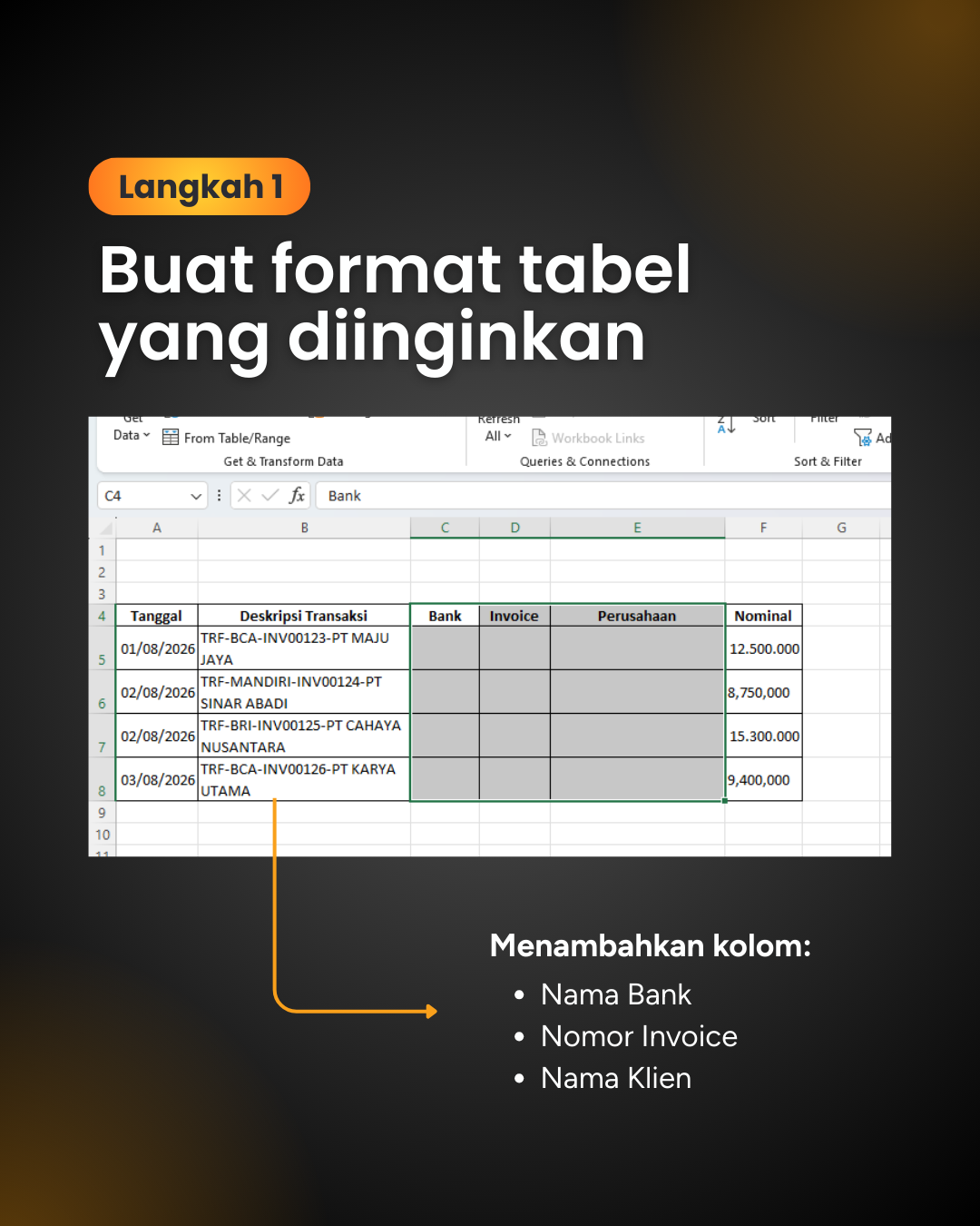 Flash Fill Excel untuk Data Finance_4 Flash Fill Excel untuk Data Finance_4