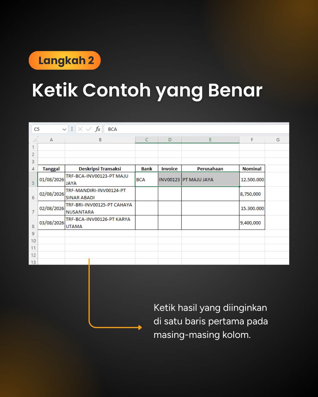 Flash Fill Excel untuk Data Finance_5 Flash Fill Excel untuk Data Finance_5