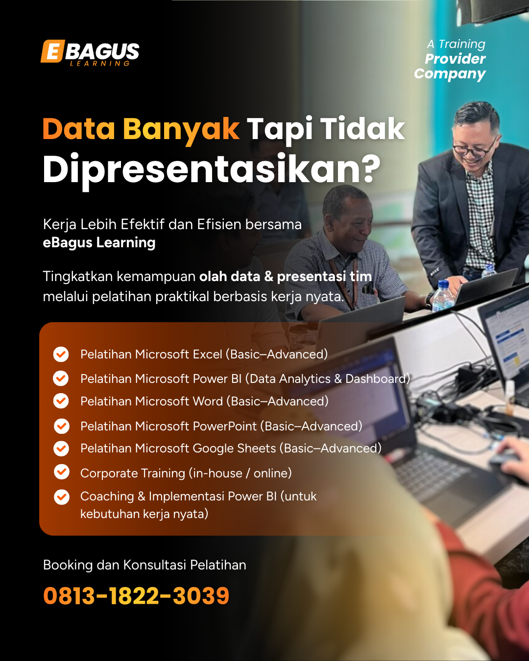 Pelatihan Microsoft Power BI dan pengolahan data untuk perusahaan bersama eBagus Learning