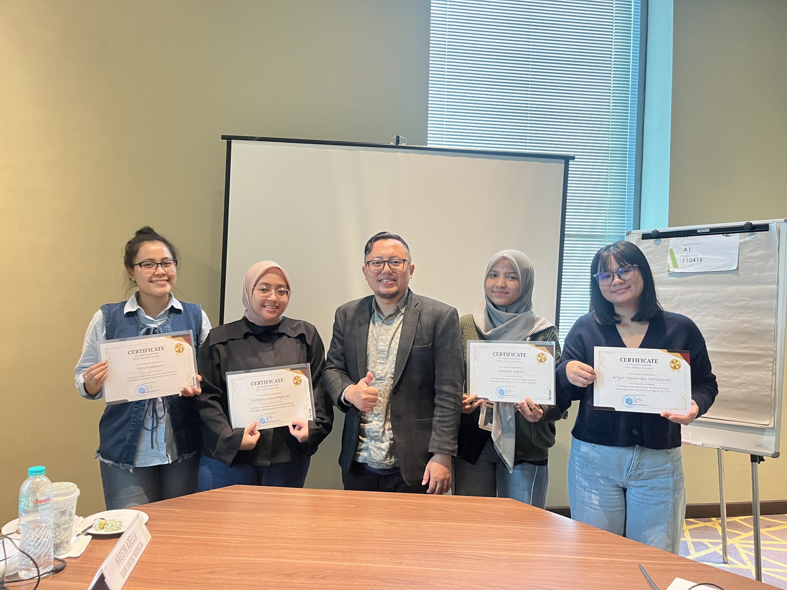 Microsoft Excel Training for Professional peserta Bank Rakyat Indonesia dan PT Rintis Sejahtera di AONE Hotel Jakarta Mei 2026.