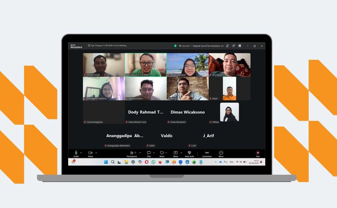 Peserta mengikuti Webinar Excel Data Cleansing bersama PT eBagus Learning Indonesia melalui Zoom Meeting pada April 2026.