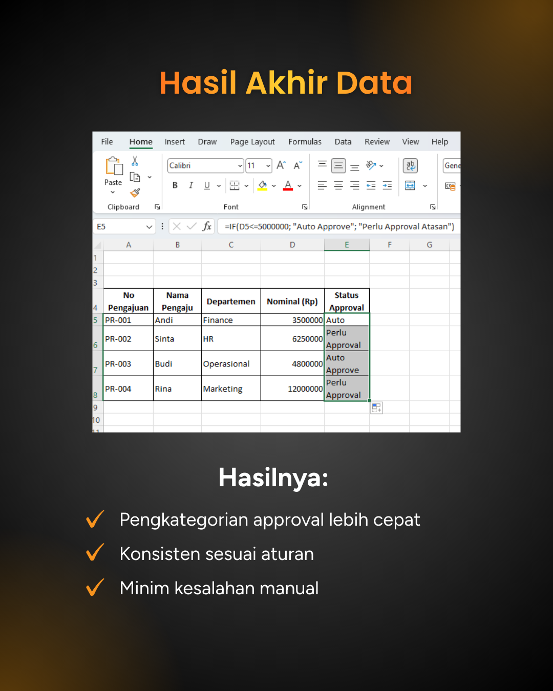 Formula IF Excel untuk Approval_7 Formula IF Excel untuk Approval_7