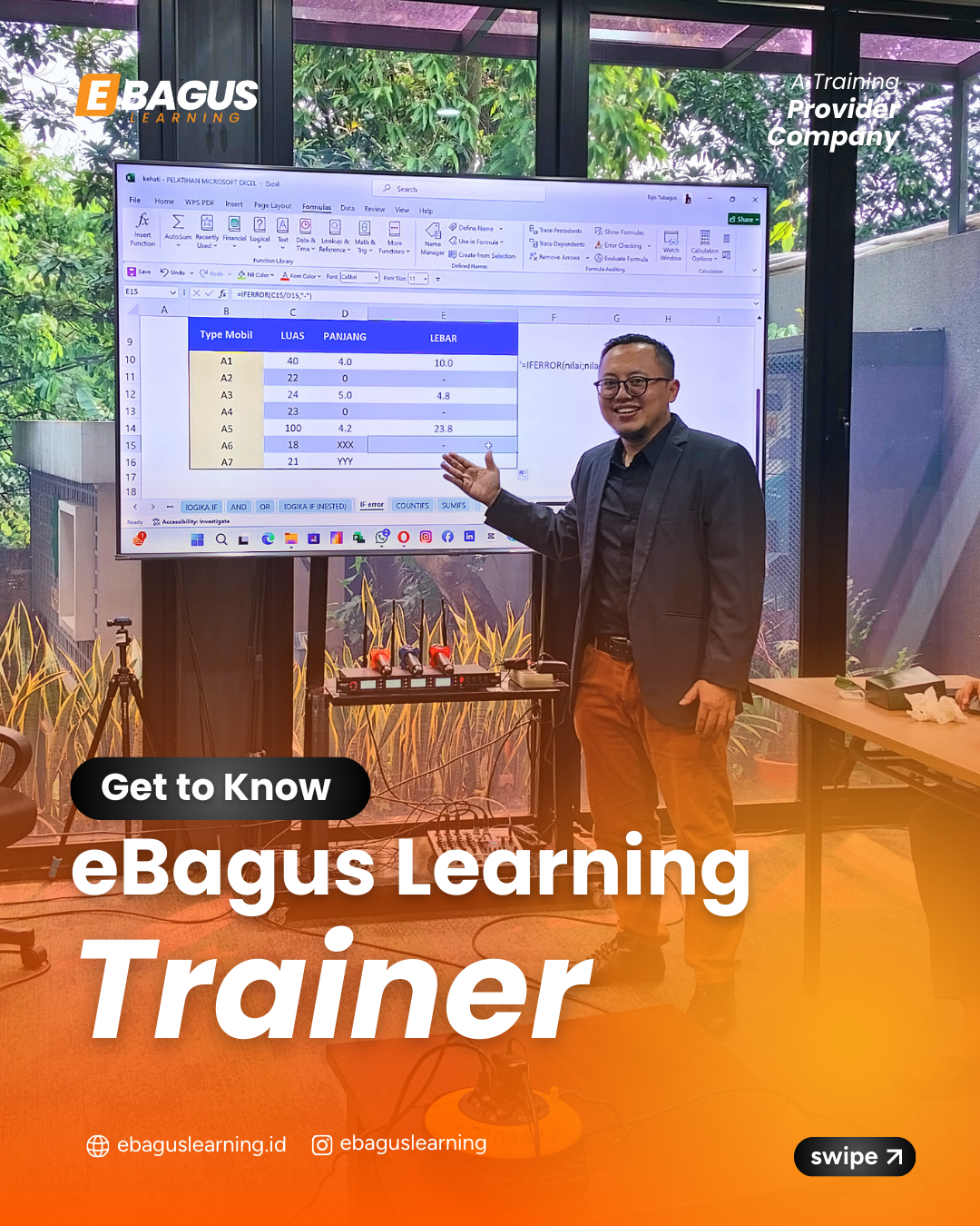 Pelatihan Microsoft Excel dan Power BI_1 Trainer eBagus Learning memberikan pelatihan Microsoft Office dan Power BI kepada peserta corporate training untuk meningkatkan kemampuan analisis data dan produktivitas kerja.