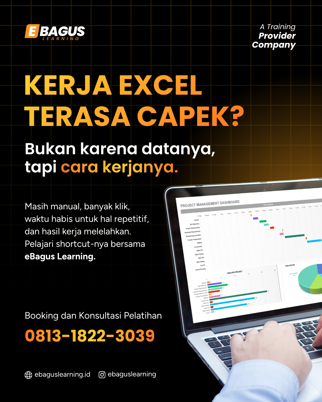 Pelatihan Microsoft Excel untuk meningkatkan produktivitas kerja melalui cara kerja yang lebih efisien dan mengurangi proses manual.