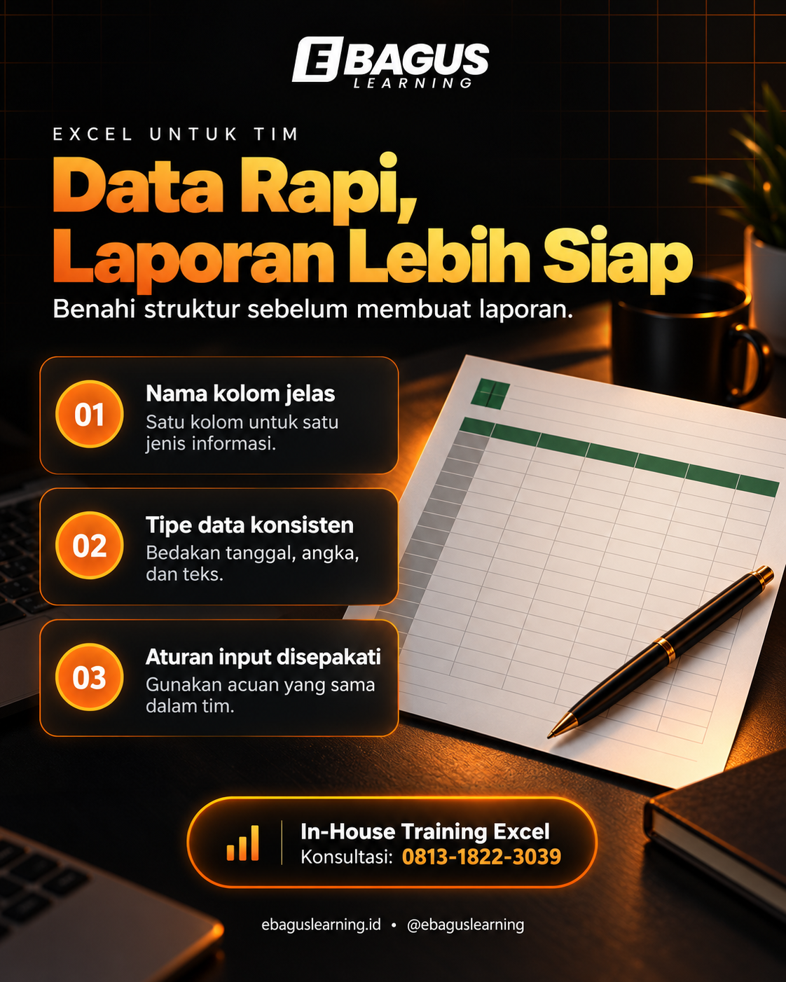 Penataan data Excel untuk tim agar laporan lebih rapi dan siap digunakan